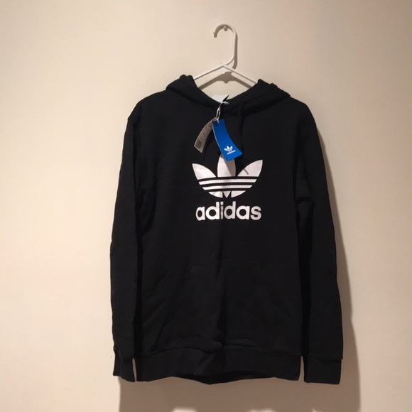 adidas black trefoil hoodie